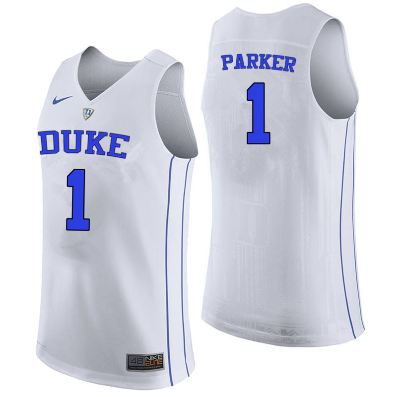 Duke Blue Devils #1 Jabari Parker College Basketball Jerseys-White
